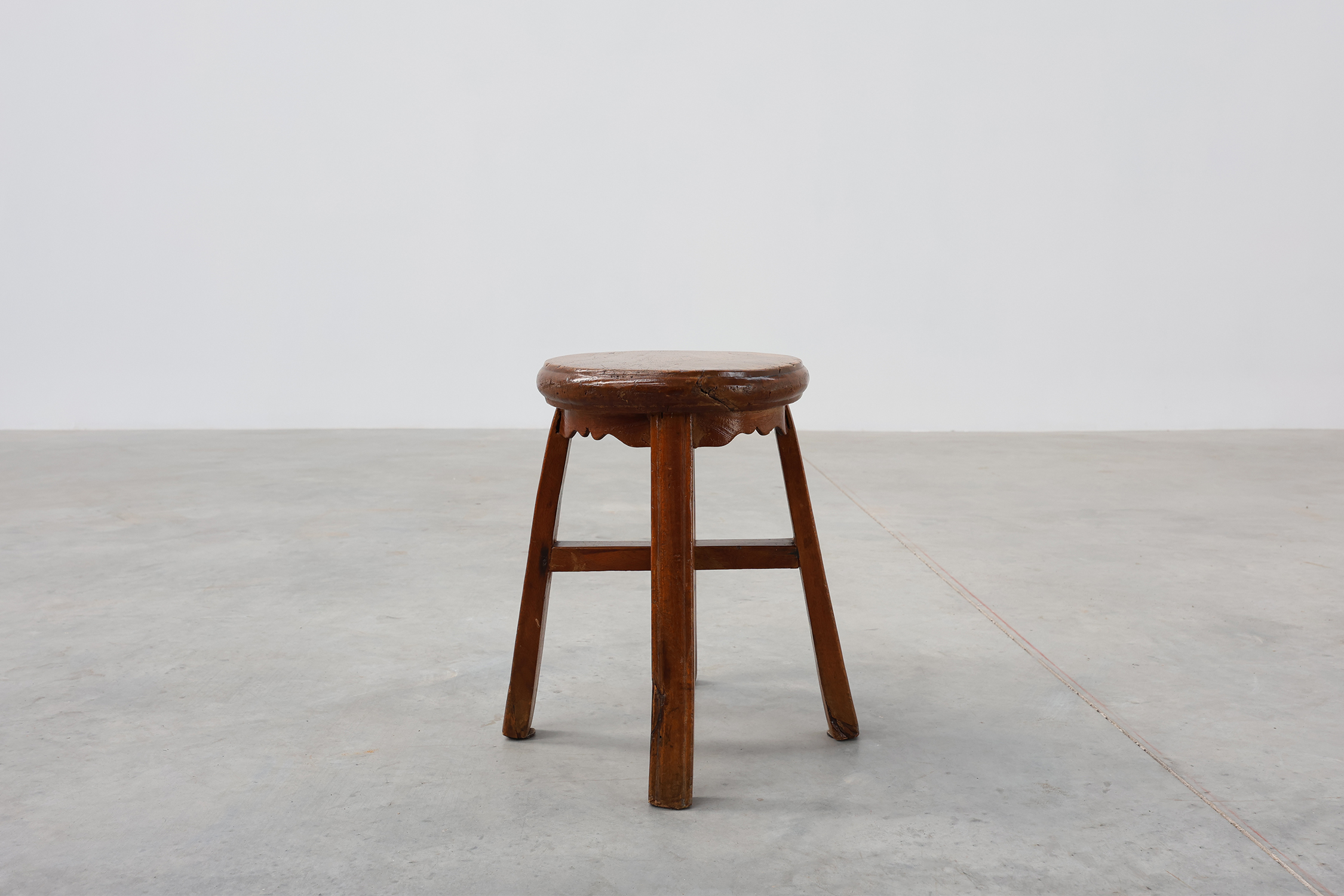 French Antique round stool in oak with nice patina, ca. 1850thumbnail